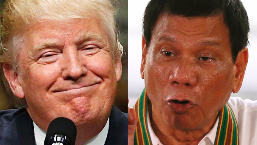 A composite image of Donald Trump and Rodrigo Duterte.