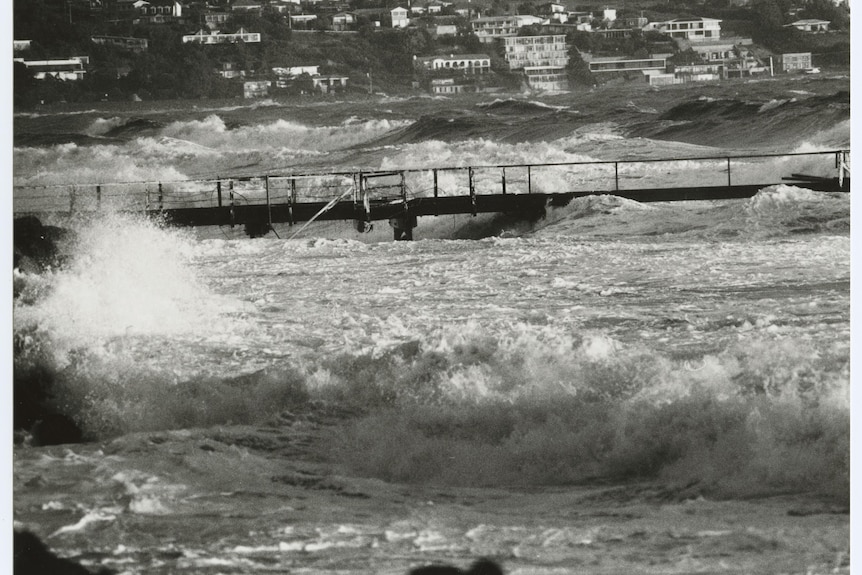 The Brighton jetty during a storm.