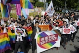 Same-sex marriage supporters celebrate in central Japan.