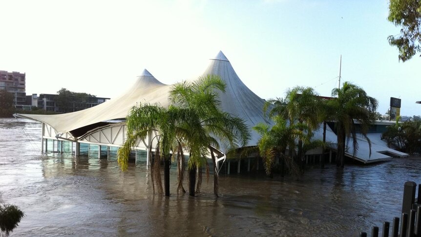 Floodwaters swamped the Drift restaurant on Coronation Drive. Part of the restaurant was torn from its moorings.