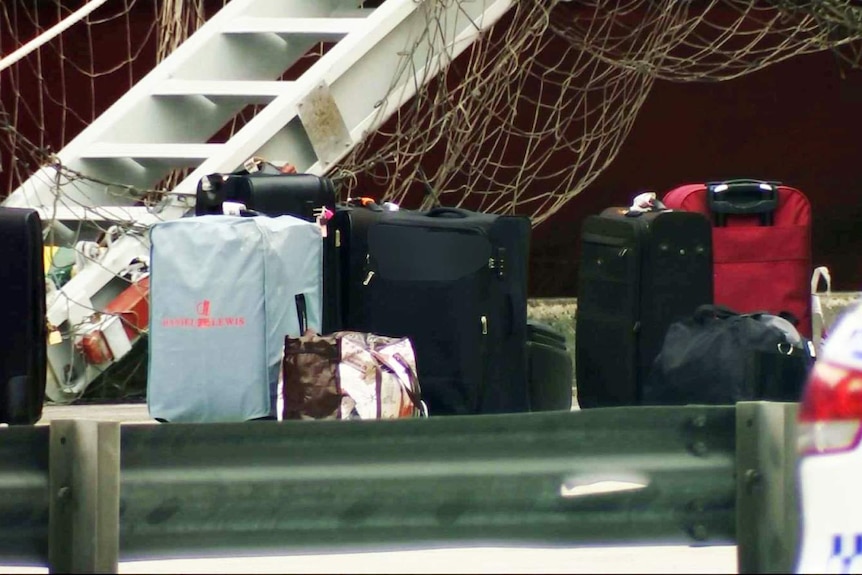 A row of suitcases