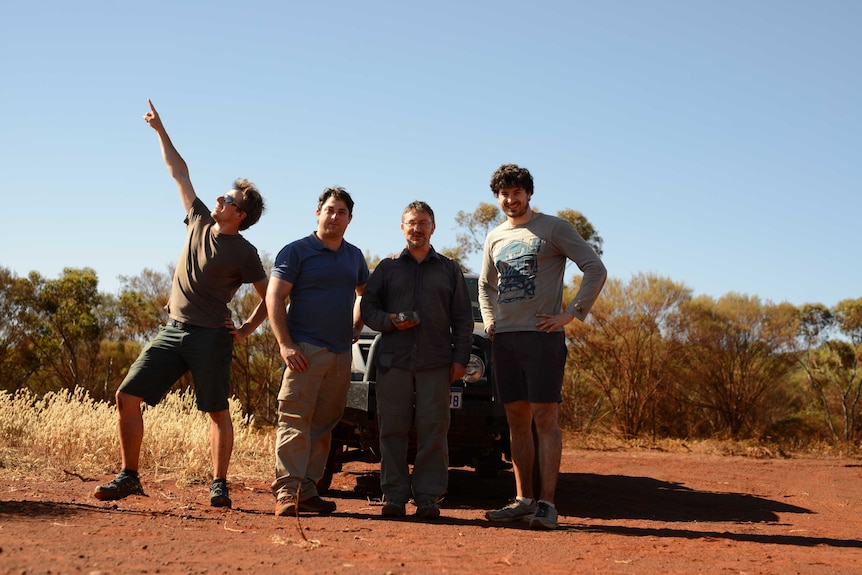 Desert Fireball Network search team celebrate their find