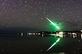 Flash of green light over Pipe Clay Lagoon toward Clifton Beach, Tasmania, March 28 2019