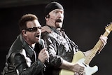 Bono and The Edge on stage