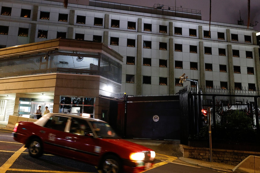 Electric candles are pictured at the U.S. Consulate General in Hong Kong June 4, 2022.