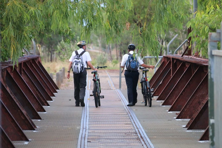 The missionaries cross High Level bridge