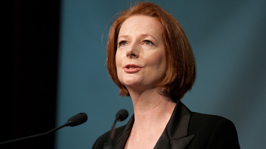 Prime Minister Julia Gillard speaks at the Kingston Community Cabinet meeting in Tasmania on Monday, October 3, 2011.