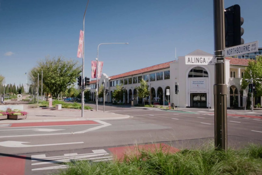 An empty Alinga Street in Canberra during coronavirus.