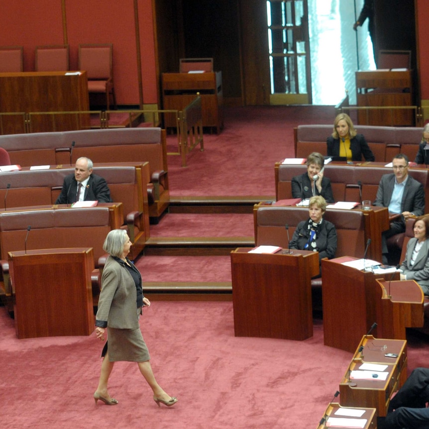 LNP senator Sue Boyce crossed the floor to vote.