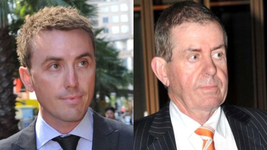 Composite photo of James Ashby and his former boss ex-parliamentary Speaker Peter Slipper.