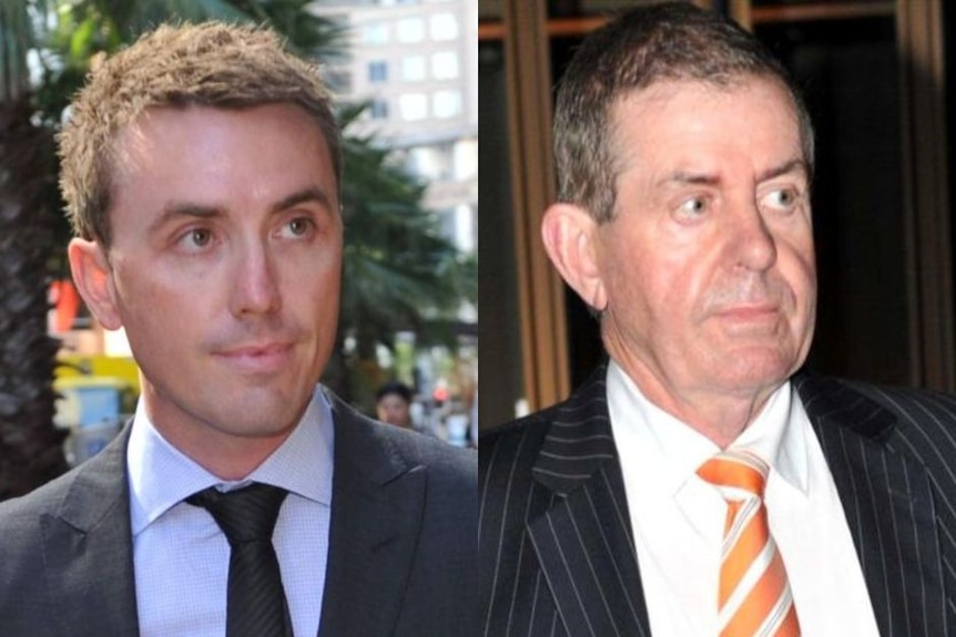 Composite photo of James Ashby and his former boss ex-parliamentary speaker Peter Slipper.