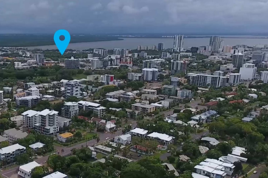 A marker shows how close One Mile Dam is to the Darwin CBD.