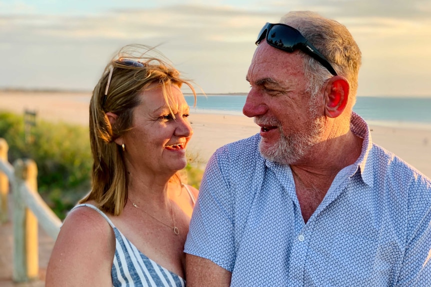 David and Gaynor Hall from Halls Head just south of Perth at Broome's Cable Beach at sunset