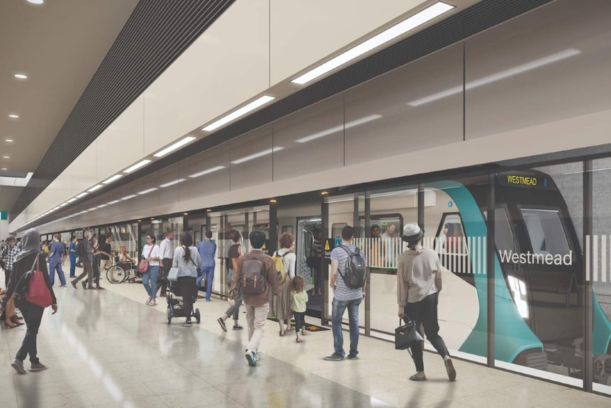 An artists impression of the proposed Westmead metro station
