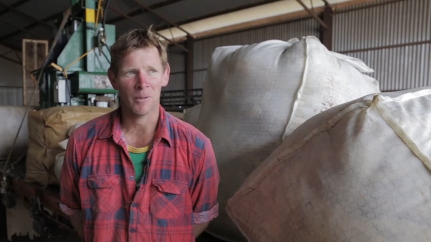 Farmer Nick Hulland, who features on the Patchewollock silo mural.