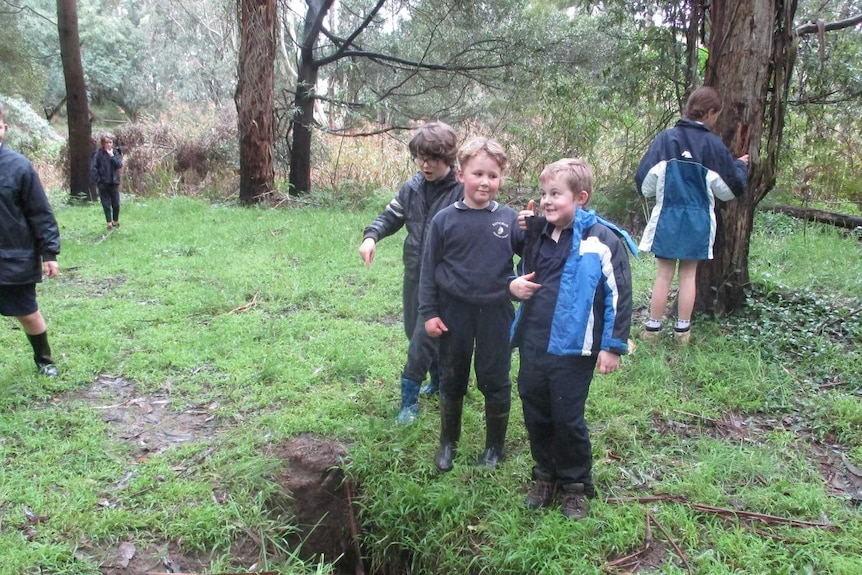 kids out exploring in nature