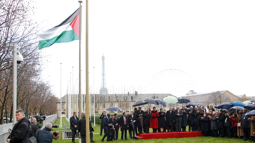 Palestinian flag raised at UN agency