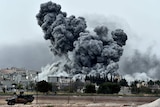 Smoke rises over Kobane