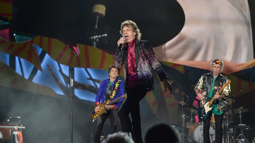 British singer and frontman of rock band The Rolling Stones Mick Jagger performs during a concert at Ciudad Deportiva in Havana, Cuba, on March 25, 2016.