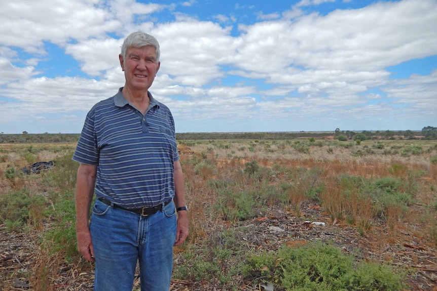 Roly Telfer on his abandoned cropping land