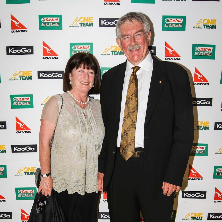 Former Wallabies coach Bob Dwyer and his wife Ruth at the John Eales Medal Awards