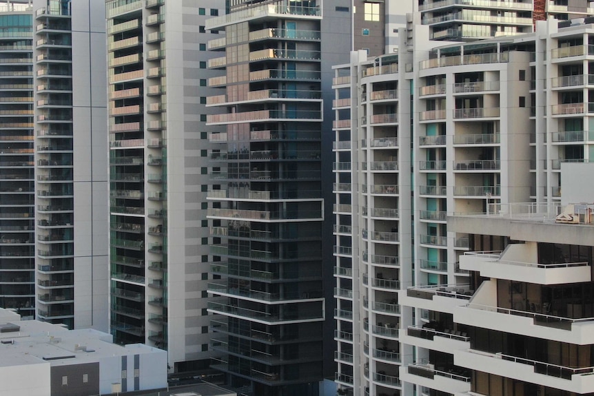 Several apartment complexes grouped together in Perth