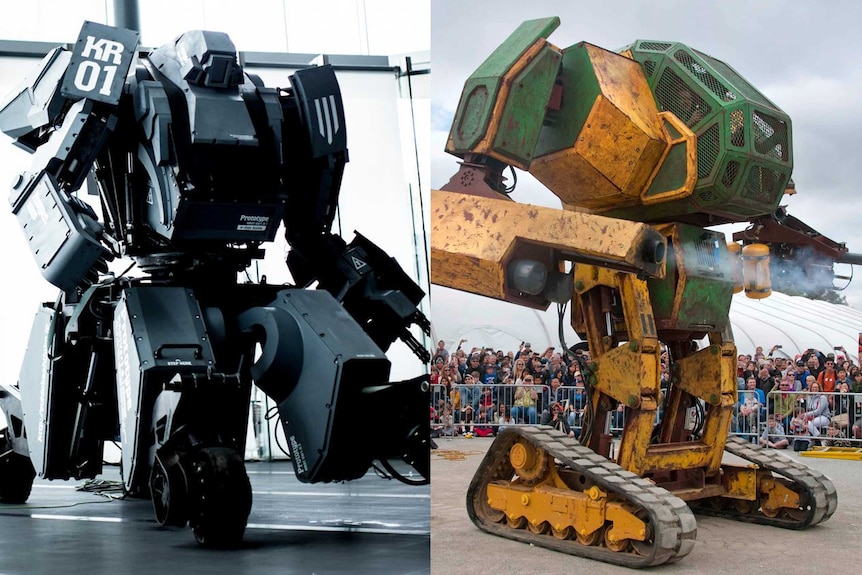 Suidobashi Heavy Industry's Kuratas and MegaBots' Mark II robots