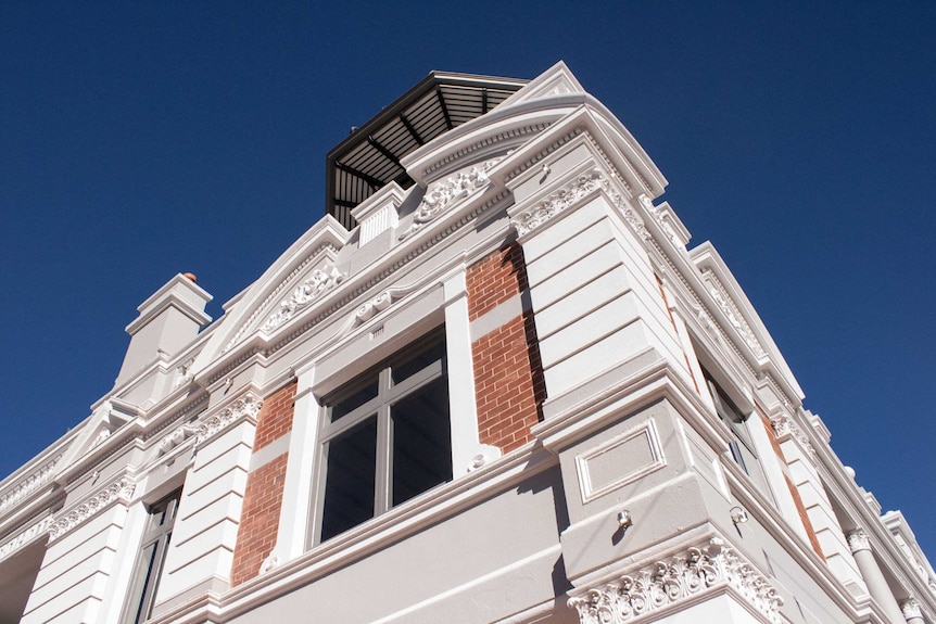 Guildford Hotel's classical facade has been restored.