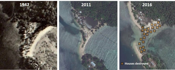 graphic shows island example of solomon island changes between 1971 and 2014