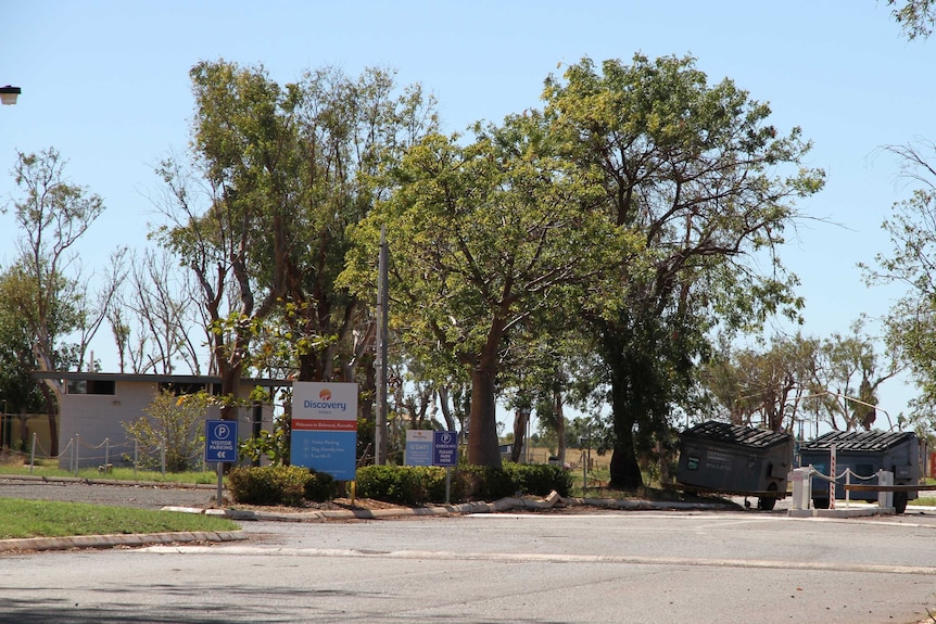 front entrance to a caravan park