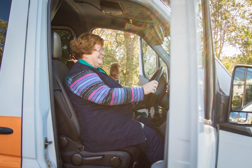 Sister Christine and her companion Kenya get ready to drive out of Brisbane.