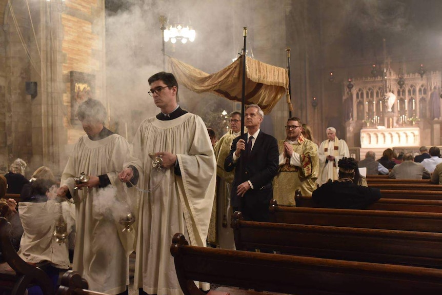 The Procession to the Altar of Repose at Saint Ignatius of Antioch Episcopal Church in New York City.