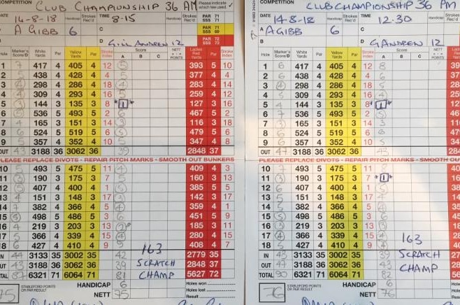 An image of a golf scorecard