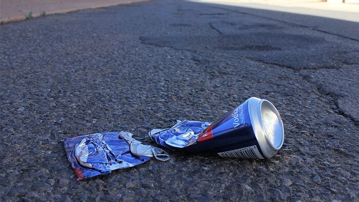 Empty alcohol cans