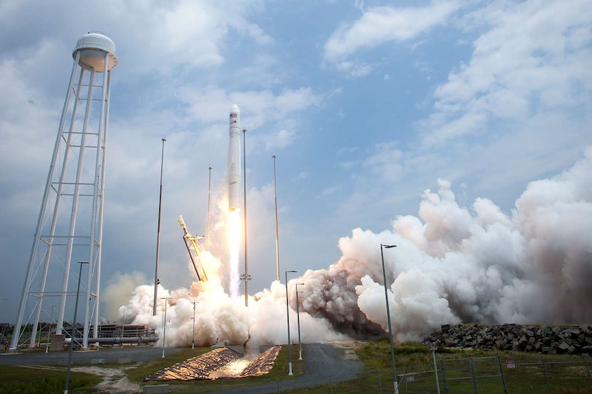 Antares rocket launches cargo to the International Space Station