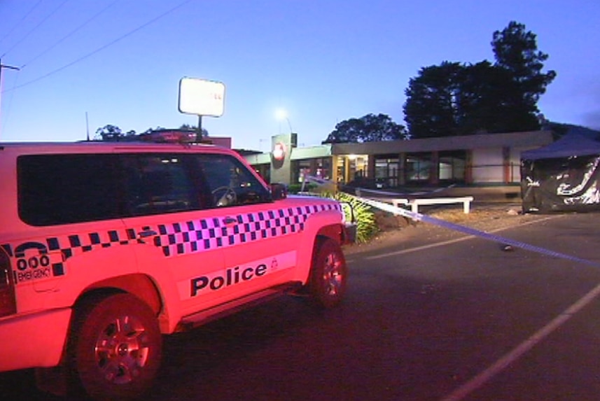 A police car and police tape in Eildon.
