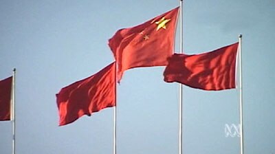 Chinese flag flying