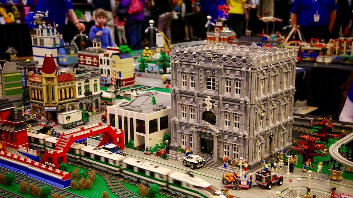 A model building made out of Lego.