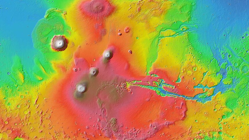 Tharsis region on Mars