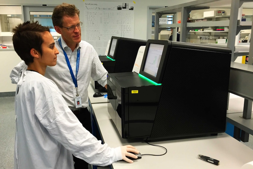 Victorian Clinical Genetic Services medical director Associate Professor David Amor with a new prenatal screening machine