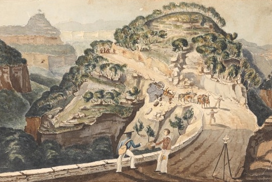 A painting of Victoria Pass in the Blue Mountains.