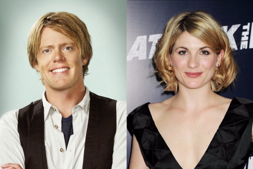 Headshots of actor Kris Marshall and actress Jodie Whittaker.