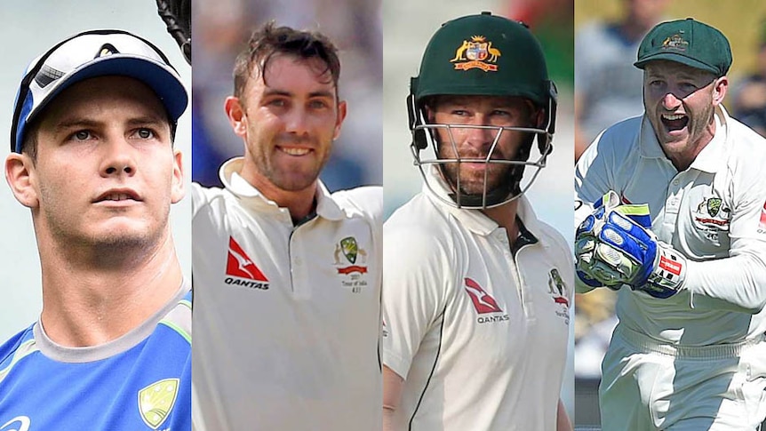 Composite of Hilton Cartwright, Glenn Maxwell, Matthew Wade and Peter Nevill