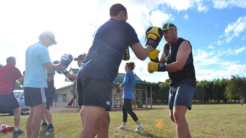 Farmers using boxing exercise to improve their physical and mental health