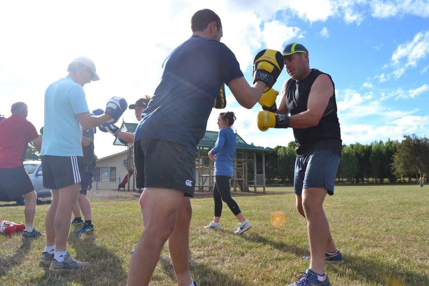 Farmers using boxing exercise to improve their physical and mental health