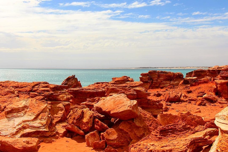 The dazzling red headland at Gantheaume Point, near Broome, WA.