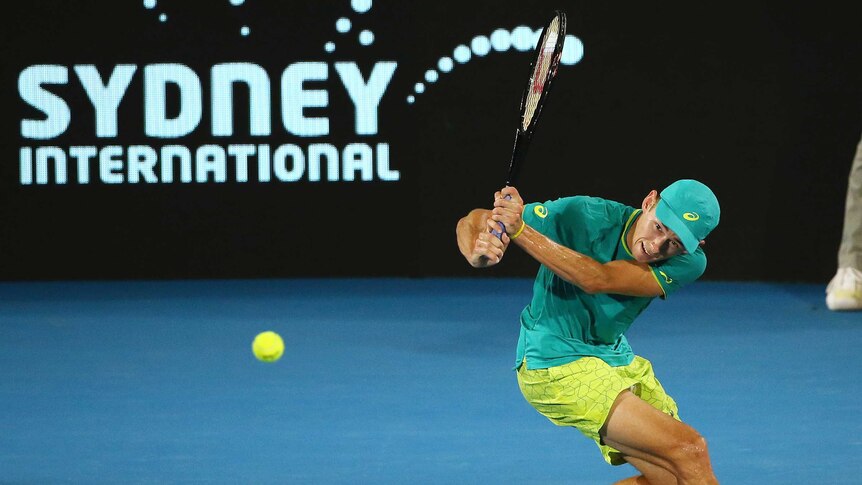 Alex De Minaur at the Sydney International