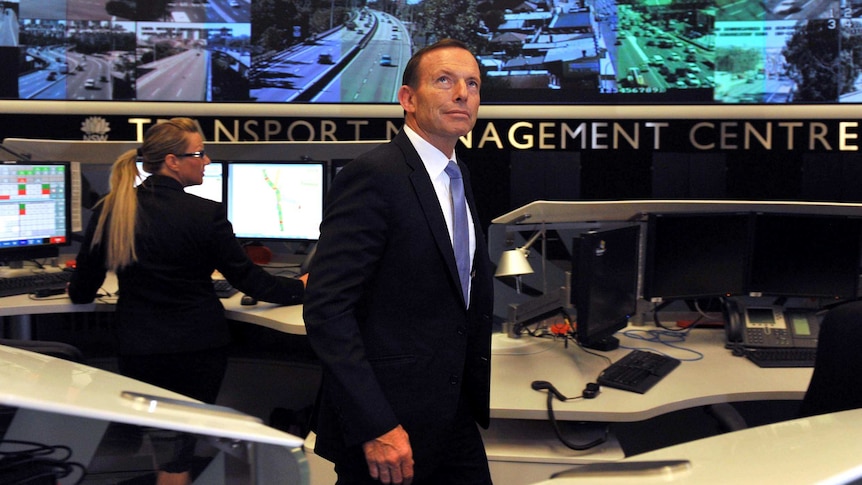 Tony Abbott visits transport centre in Sydney