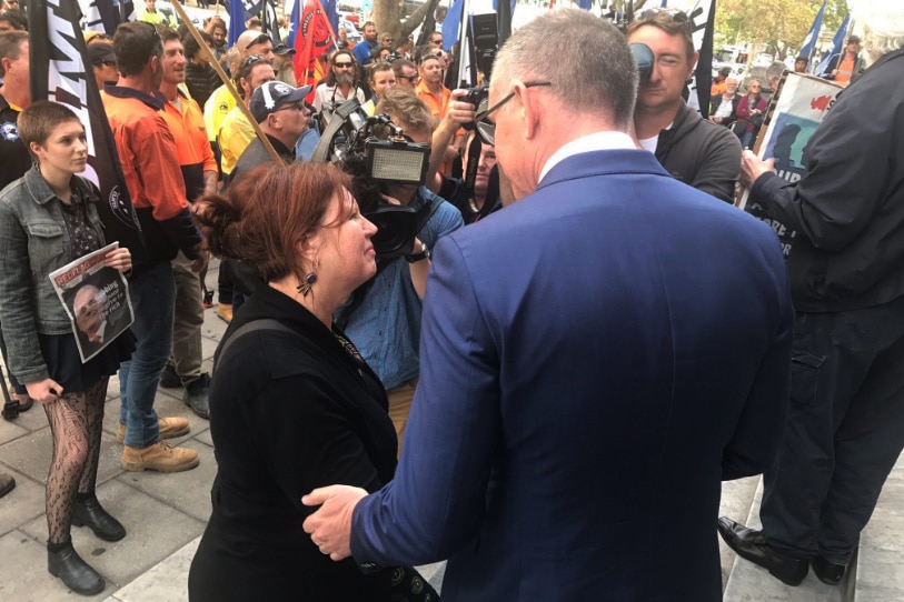 Pam Gurner-Hall and Jay Weatherill