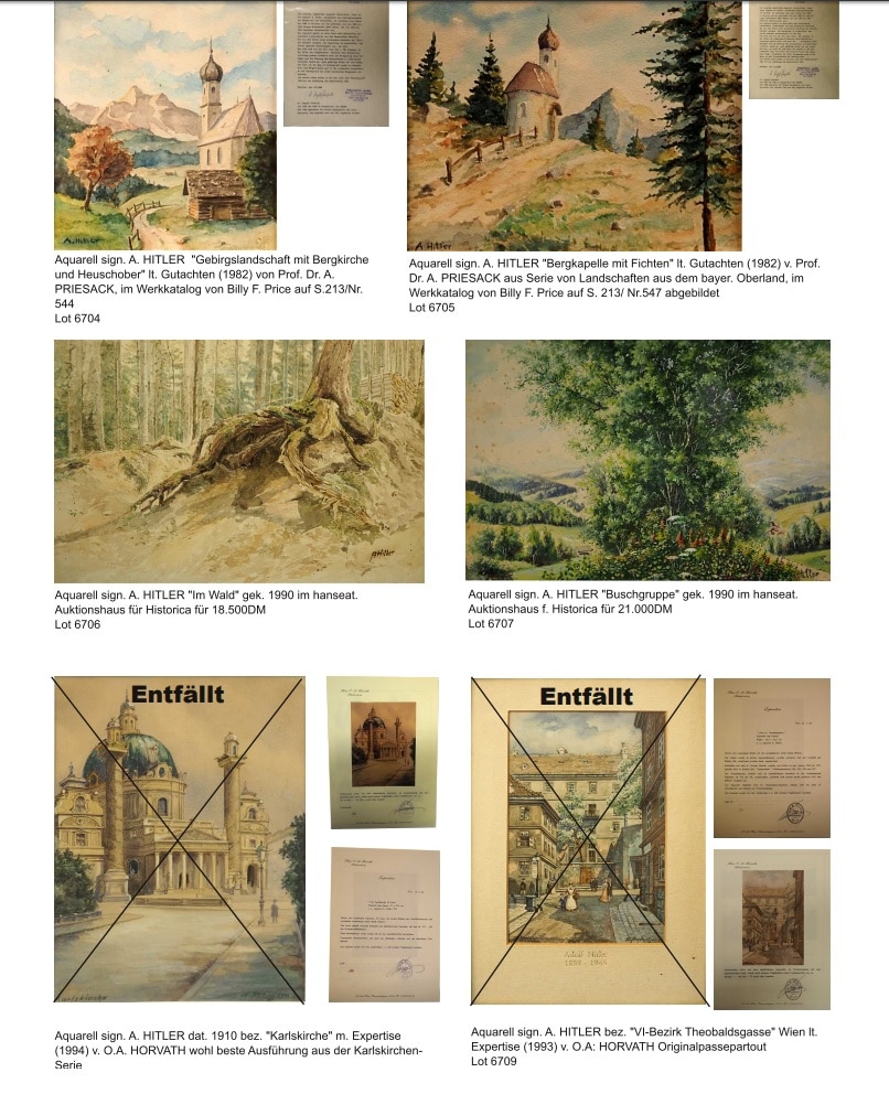 'Adolf Hitler paintings' fail to sell at German auction days after